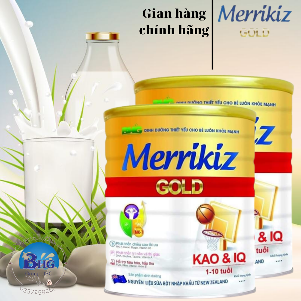 Sữa bột merikiz gold kao-iq 1-10 tuổi 900g