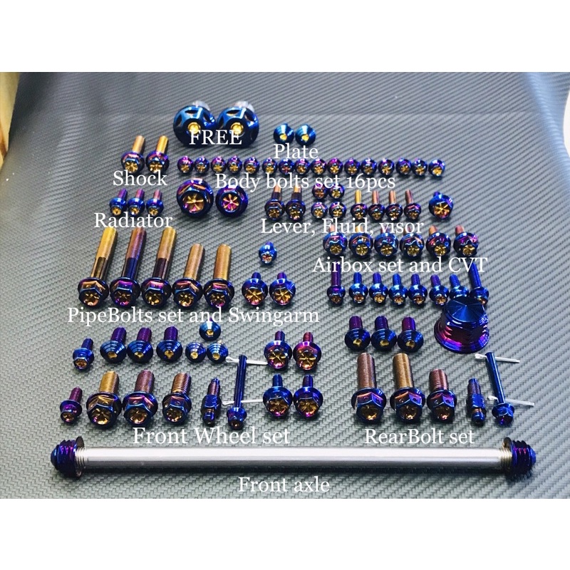 heng nmax V1 full bolts set titanium Nmax V1 Accessory Parts