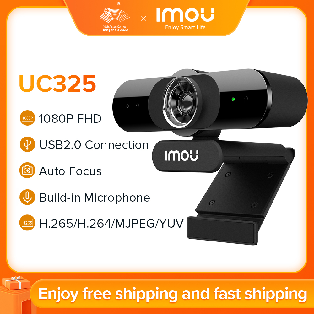 Dahua Imou Webcam Full Hd UC325 1080P Cho Máy Vi Tính Camera USB Tự Động Lấy Nét Để Giảng Dạy Trực Tuyến Camera Web Ghi Hình Cuộc Gọi Video Ống Kính Cố Định H.265 Kèm Micro