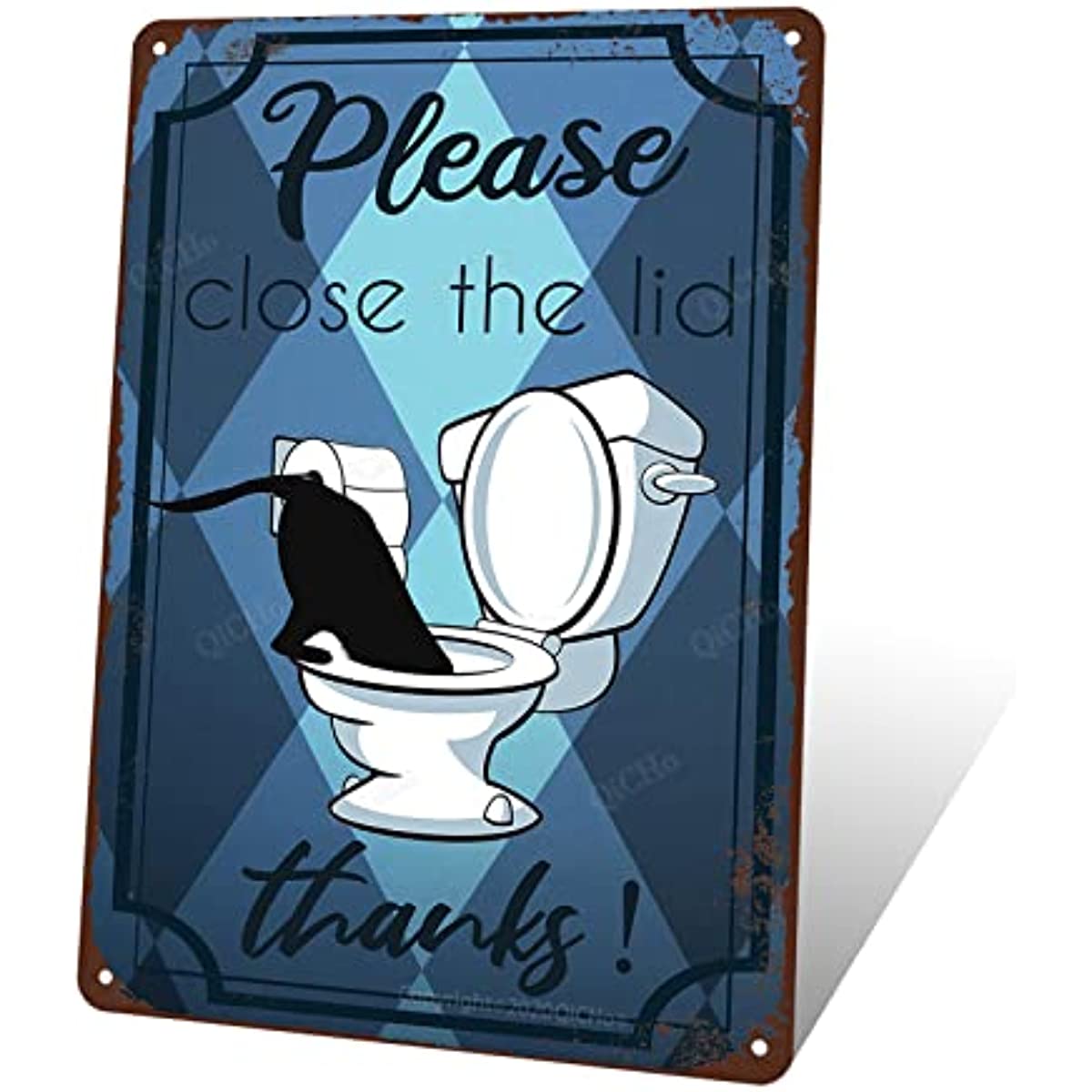 Funny Bathroom Signs Vintage Toilet Rules Metal Tin sign Please close