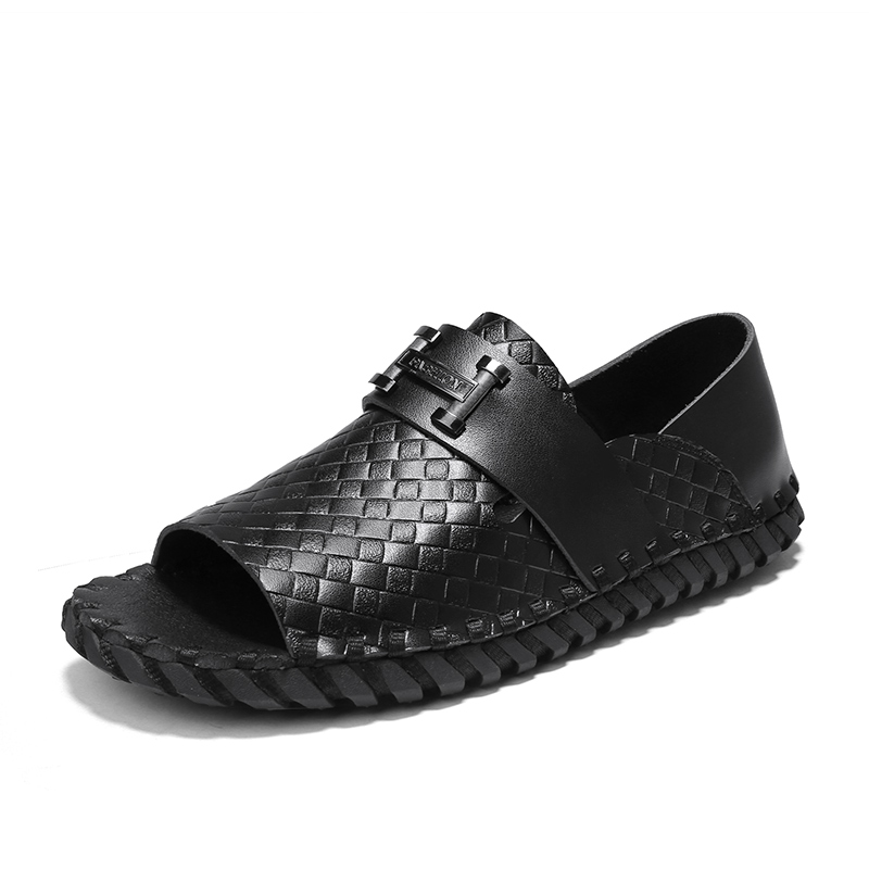 Summer Genuine Sandals Men Leather Classic Roman Sandals 2023 Slipper Outdoor Sneaker Beach Rubber Size 38-44