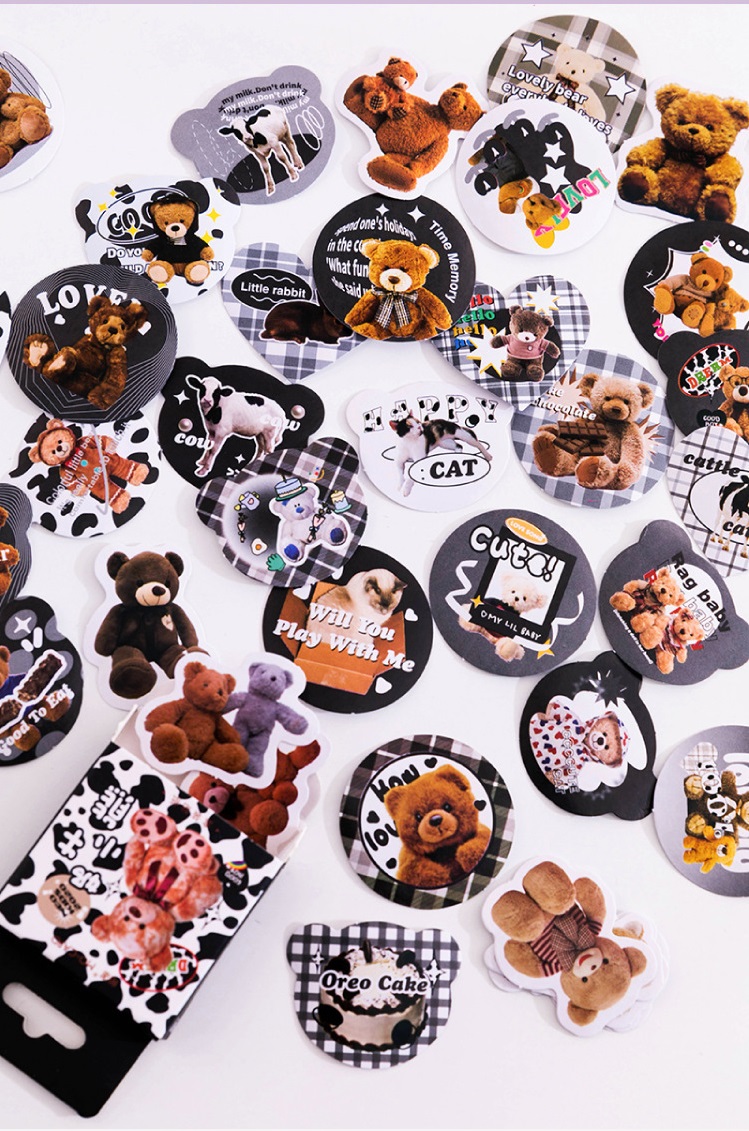 Hộp 45 stickers hình gấu nhiều mẫu