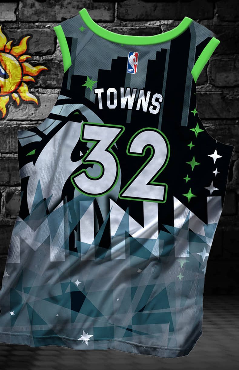 WOLVES 02 KARL ANTHONY TOWNS BASKETBALL JERSEY FREE CUSTOMIZE OF