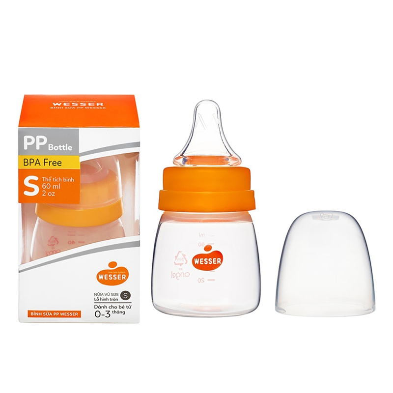 Bình sữa PP Wesser cổ rộng 180ml