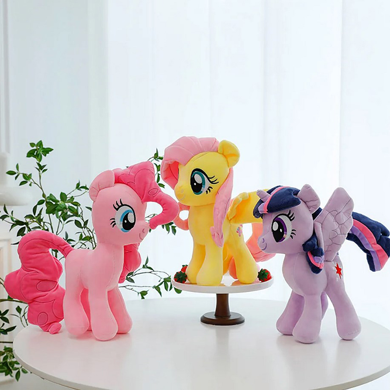 30CM My Little Pony Kawaii Toys Pinkie Pie Fluttershy Twilight Sparkle Soft Stuffed Dolls Ornaments Plushie Gifts For Kids.