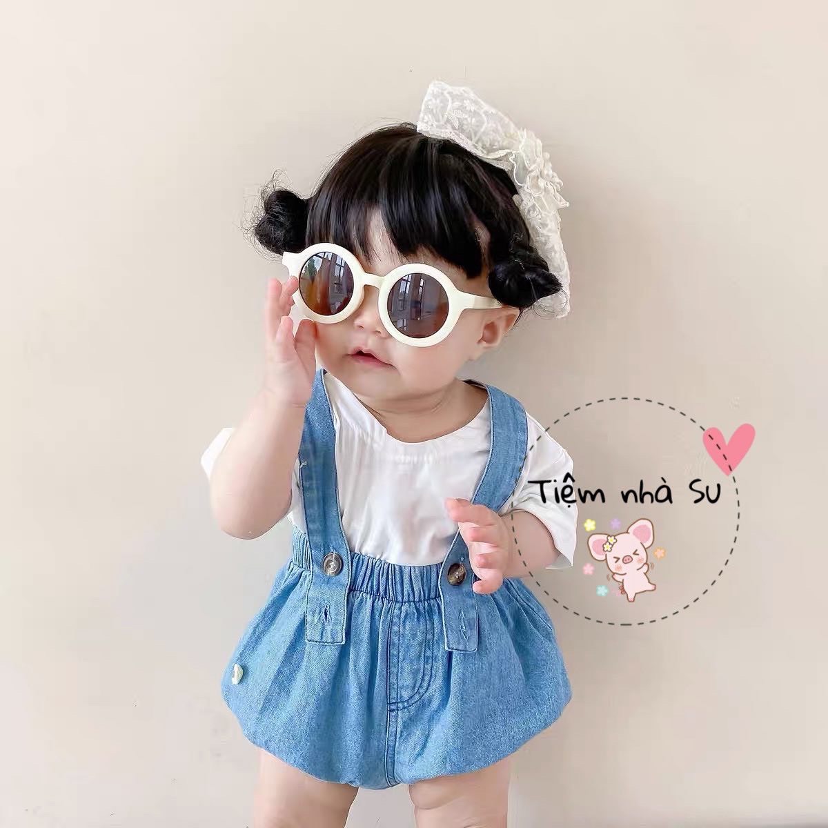 Set yếm cho bé trai bé gái , yếm jean phối áo thun - tiệm nhà su