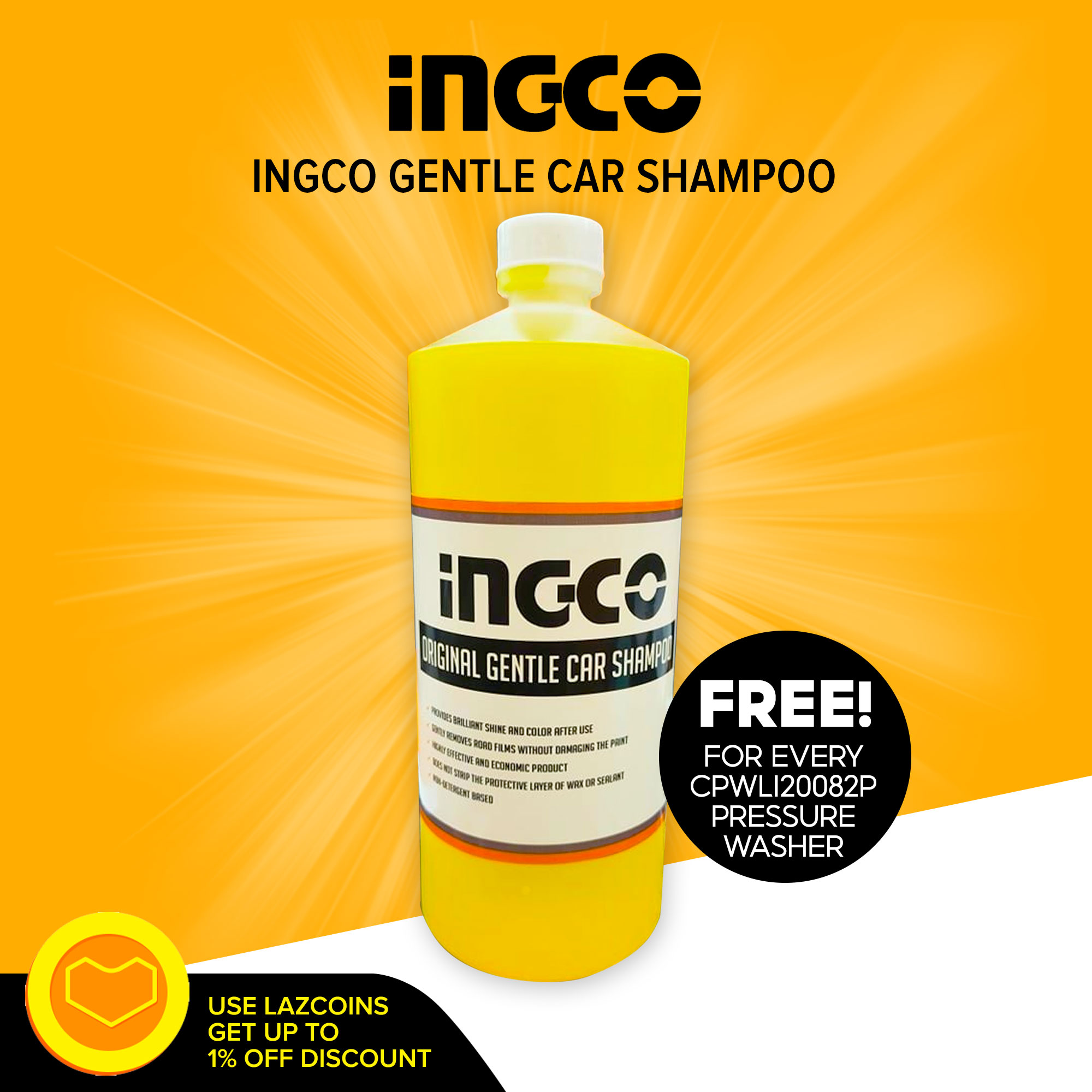 [NOT FOR SALE] EXCLUSIVE FREE INGCO Original Gentle Car Shampoo for