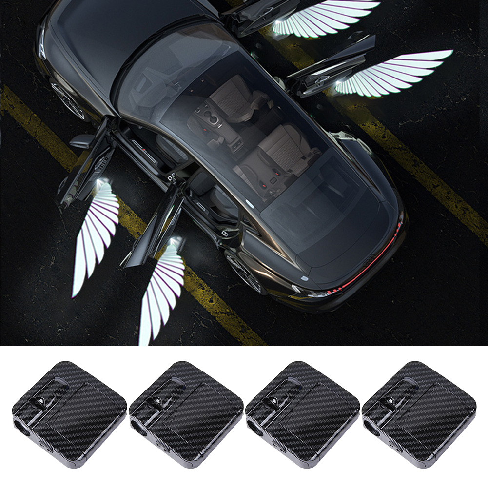 FG 2Pcs/4Pcs Car Door Projector LED Angel Wings Courtesy Shadow Lights Wireless Lamp Accessories Vehicle