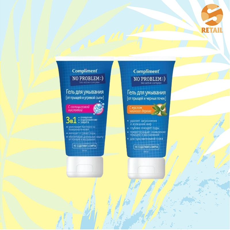 Sữa rửa mặt Compliment No Problem giảm viêm, mụn 200ml