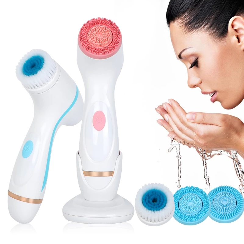 Facial Cleansing Brush Sonic Nu Face Spin Brush Set Galvanica Facial Spa System For Skin Deep Cleaning Remove Blackhead Machine