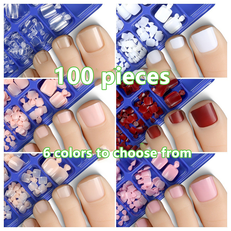 100pcs%20Fake%20Toenail%20Press%20On%20Toe%20Foot%20Full%20Cover%20Nails%20Art%20Tips%20Fast%20Wearable%20DIANGUI%20-%20Image%206