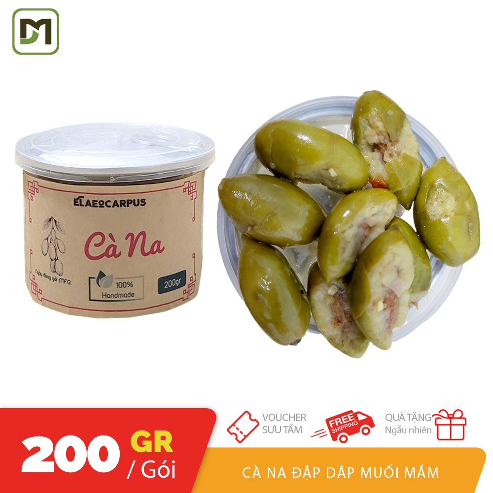 Hộp 200gr cà na đập dập mắm muối ớt tây ninh đủ vị chua cay ngọt chát giòn không chất bảo quản