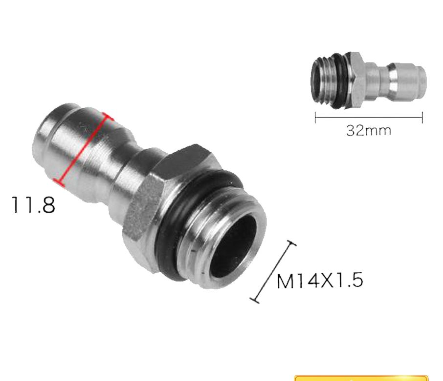 Đầu đực nối nhanh 1/4 inch - Nối s.úng phun với béc xịt rửa, bình phun bọt tuyết máy xịt rửa áp lực cao, máy rửa xe cao áp