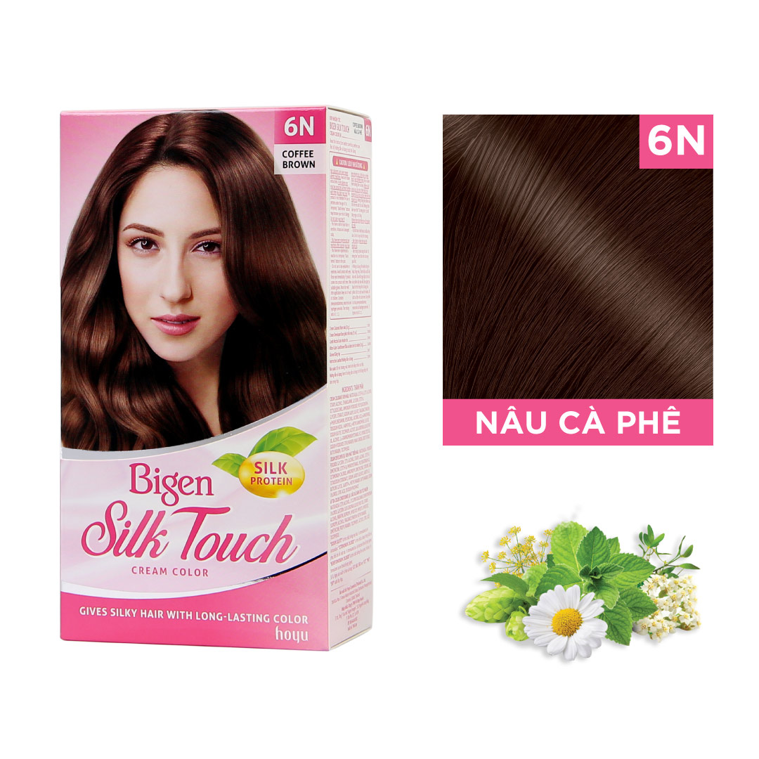 Thuốc nhuộm tóc phủ bạc Bigen Silk Touch 6N - Nâu Cafe