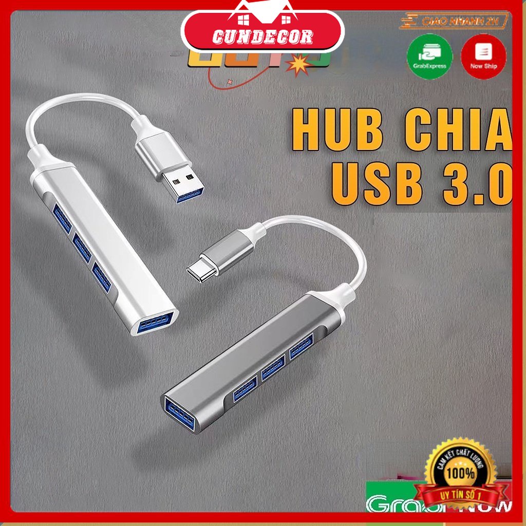 Cáp chuyển đổi  từ Type C sang 4 cổng USB - Bộ chia cổng Hub USB và Hub TYPE C
