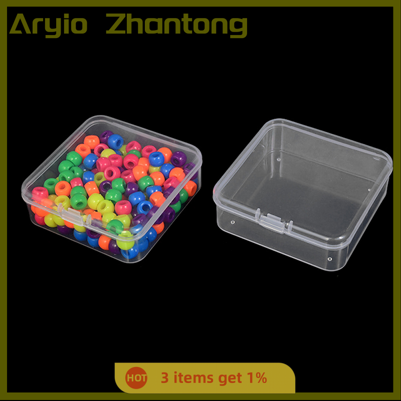 Aryio Mini Boxes Square Clear Plastic Jewelry Storage Case Container Packaging Box for Earrings Rings Beads