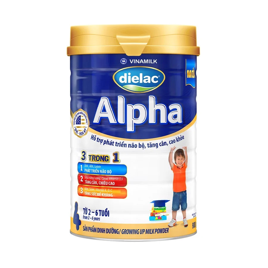 Sữa bột Dielac Alpha 4 - lon 900g (cho trẻ từ 2- 6 tuổi) Giá tốt