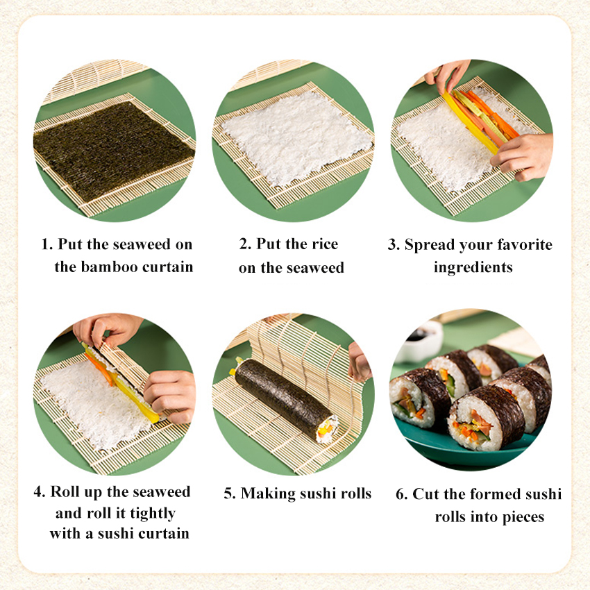 Tấm Cuộn Sushi Bằng Tre Tự Nhiên Tấm Cuộn Sushi Để Làm Sushi