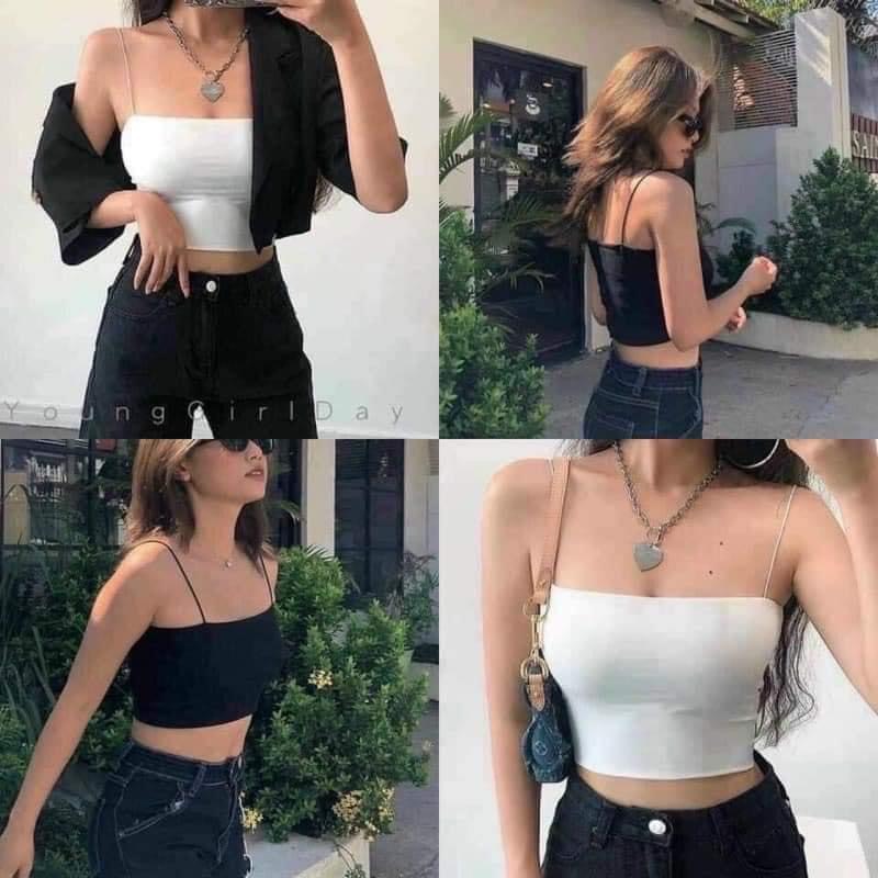 Áo 2 dây sợi bún croptop ôm body