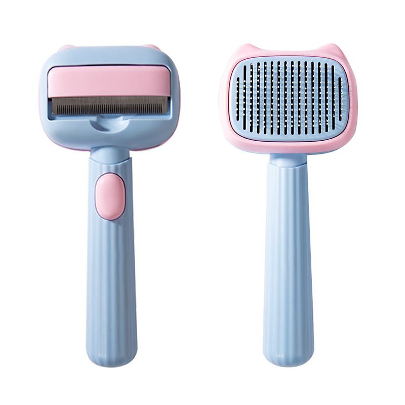 Pet cat comb cleaning hair dog comb needle comb self-cleaning comb fine hair removal needle comb hair remover dog and cat