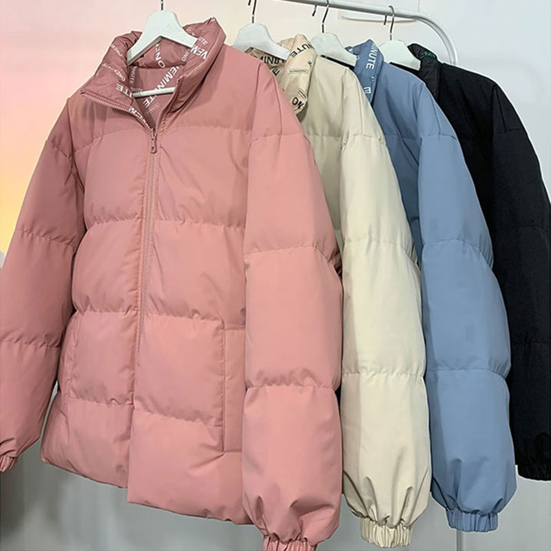 Hanlu Men's stand collar solid color simple reversible down jacket thickened warm couple's jacket