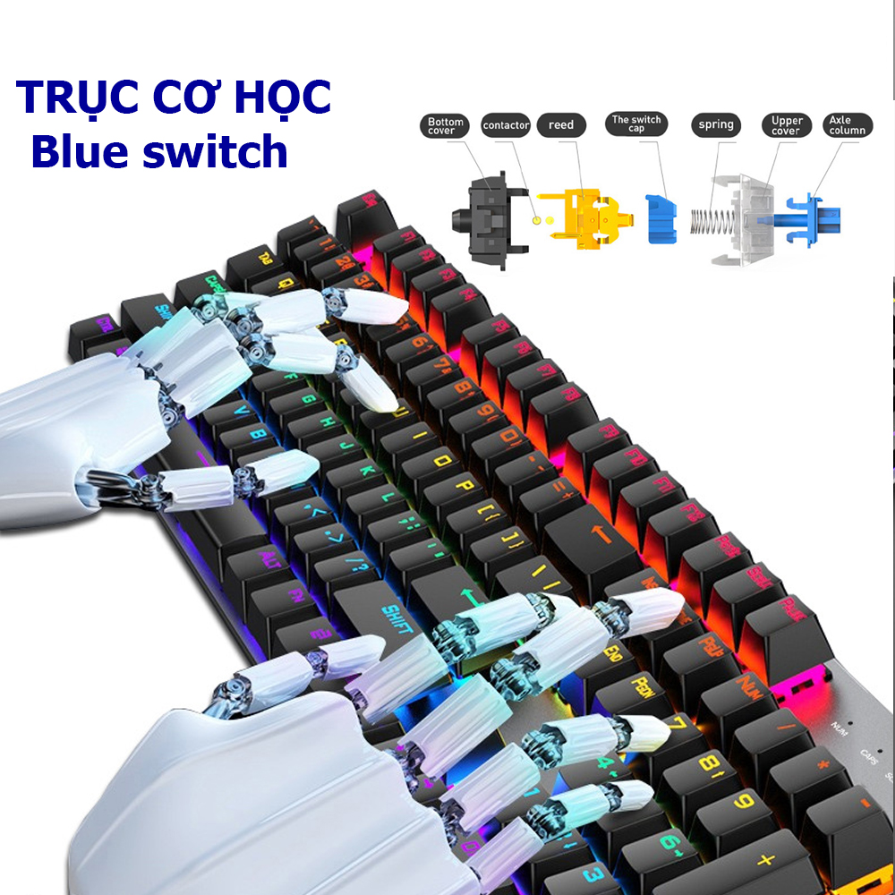 Bàn Phím Cơ POERMAX K1 Blue Switch Có Dây