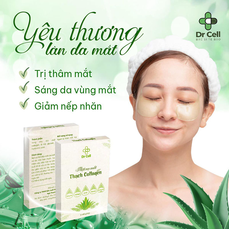 Miếng Dán Thâm Quầng Mắt, Mặt Nạ Mắt Thạch Collagen Dr Cell