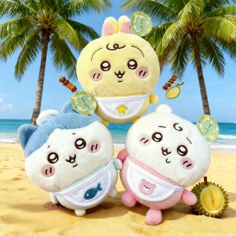 Chiikawa-Style Sleeping Plush Pillow - Soft Usagi & Hachiware Lying Doll (Curl-Up Cuddle Cushion, Unofficial Fan Merch)_voghion.com