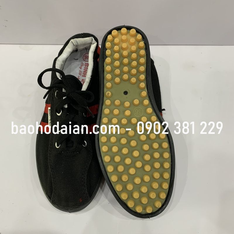 Giày bata Bình Minh đinh đen sọc đỏ