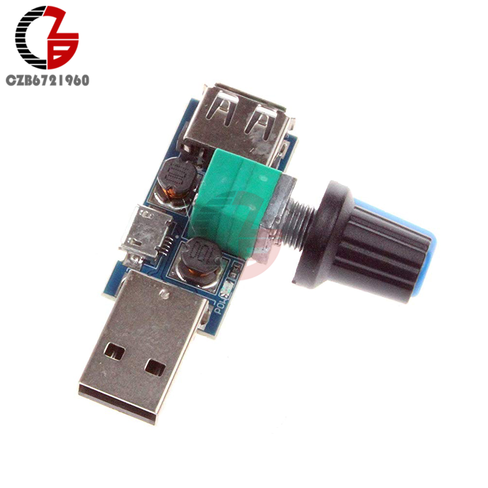 5v Usb Voltage Regulator Fan Stepless Speed Controller Regulator With Switch Dc 4-12v To 2.5-8v 5w Power Controller. 
