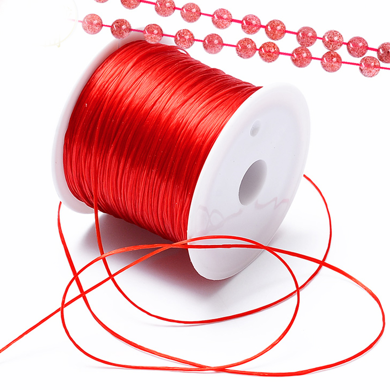 Dây chun cước chỉ tơ màu đỏ có co giãn xỏ vòng đá phong thủy xâu vòng tay vòng hạt handmade diy thủ công