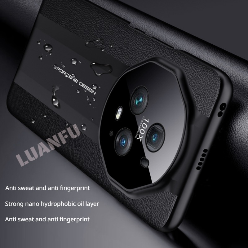 Case for Honor Magic 5 Pro / Magic 5 Case Camera Lens Protection Case Porsche RS Luxury Leather Texture Shockproof Phone Case