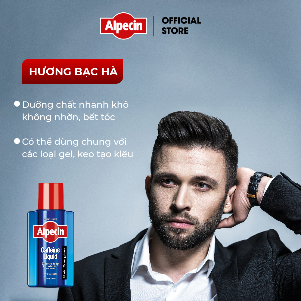 Dưỡng chất ngăn rụng tóc kích thích mọc tóc Caffeine Alpecin Liquid 75ml - Mini size