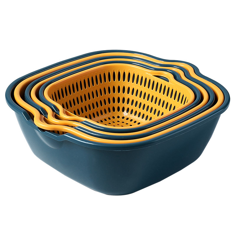 Set 8 Rổ nhựa chữ nhật đựng đồ kèm chậu - LAZYL