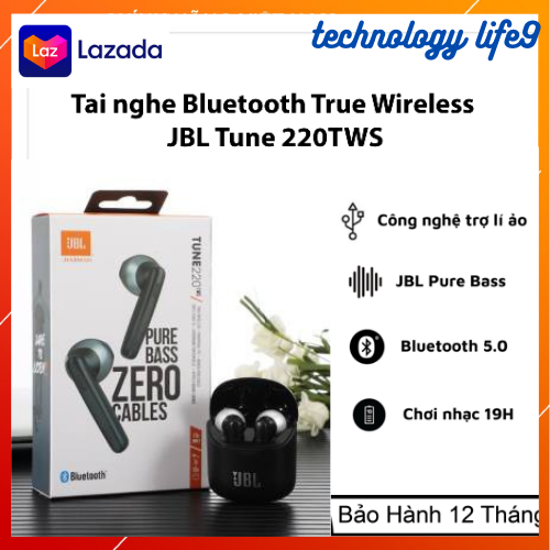 (NEW SEAL-BIG SALE)Tai Nghe Bluetooth JBL Tune 220 TWS- Hàng Cao Cấp- Tai Nghe Nhét Tai Siêu Bass- JBL Pure Bass Sound- Chống Ồn Chủ Động- Kháng Nước IPX5- Sử Dụng 20 Giờ- Hỗ Trợ Androi & IOS. BH 12 Tháng thumbnail