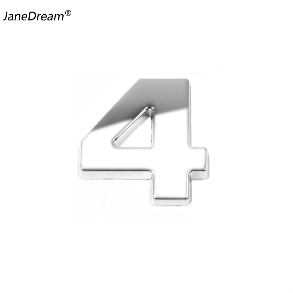 JaneDream 1PC DIY 3D Metallic Alphabet Sticker Car Emblem Letter Silver Badge Decal (A-Z&0-9)