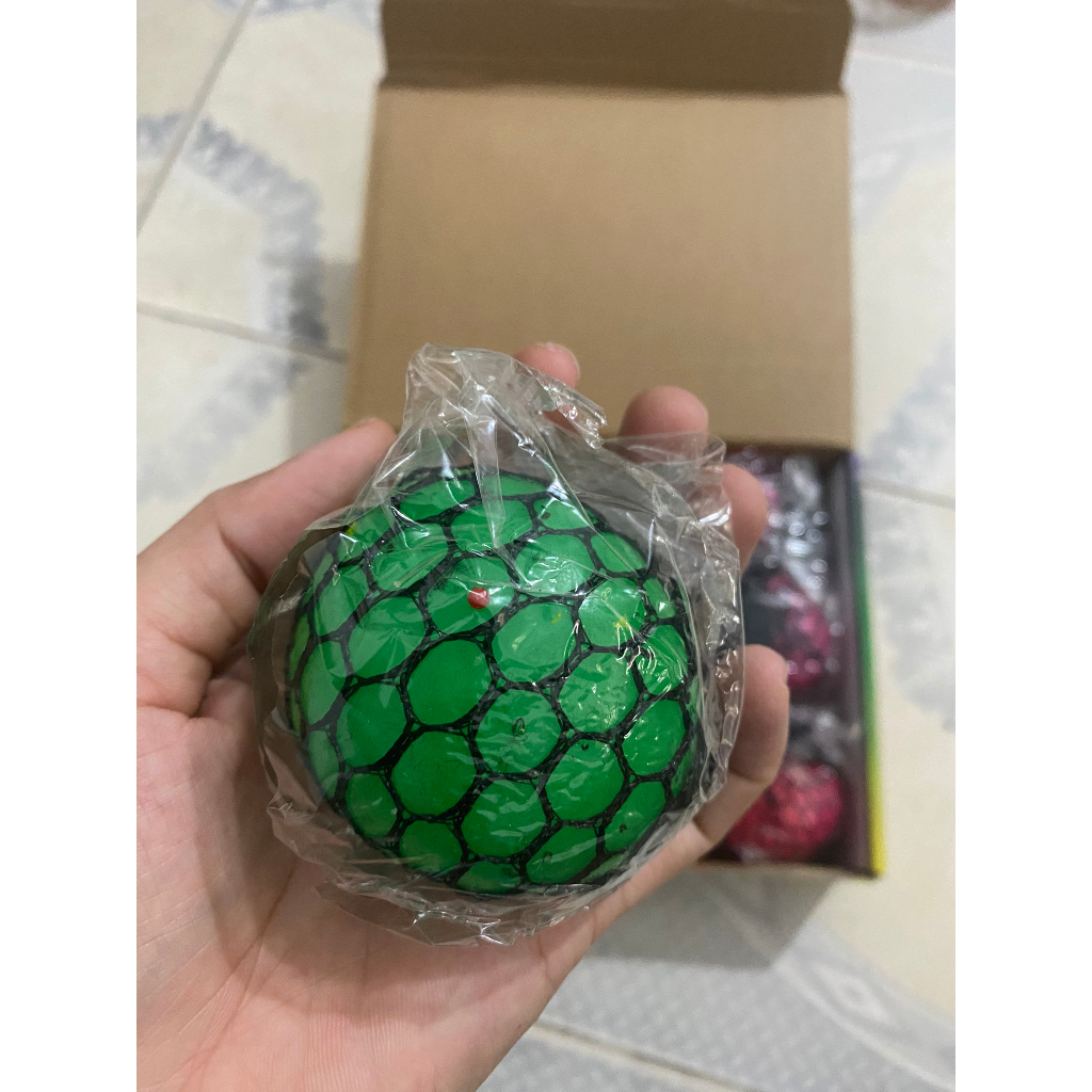 Slam túi lưới Bóng Lưới Slime HẠT NỞ - Trứng Lưới Squishy nho trút giận