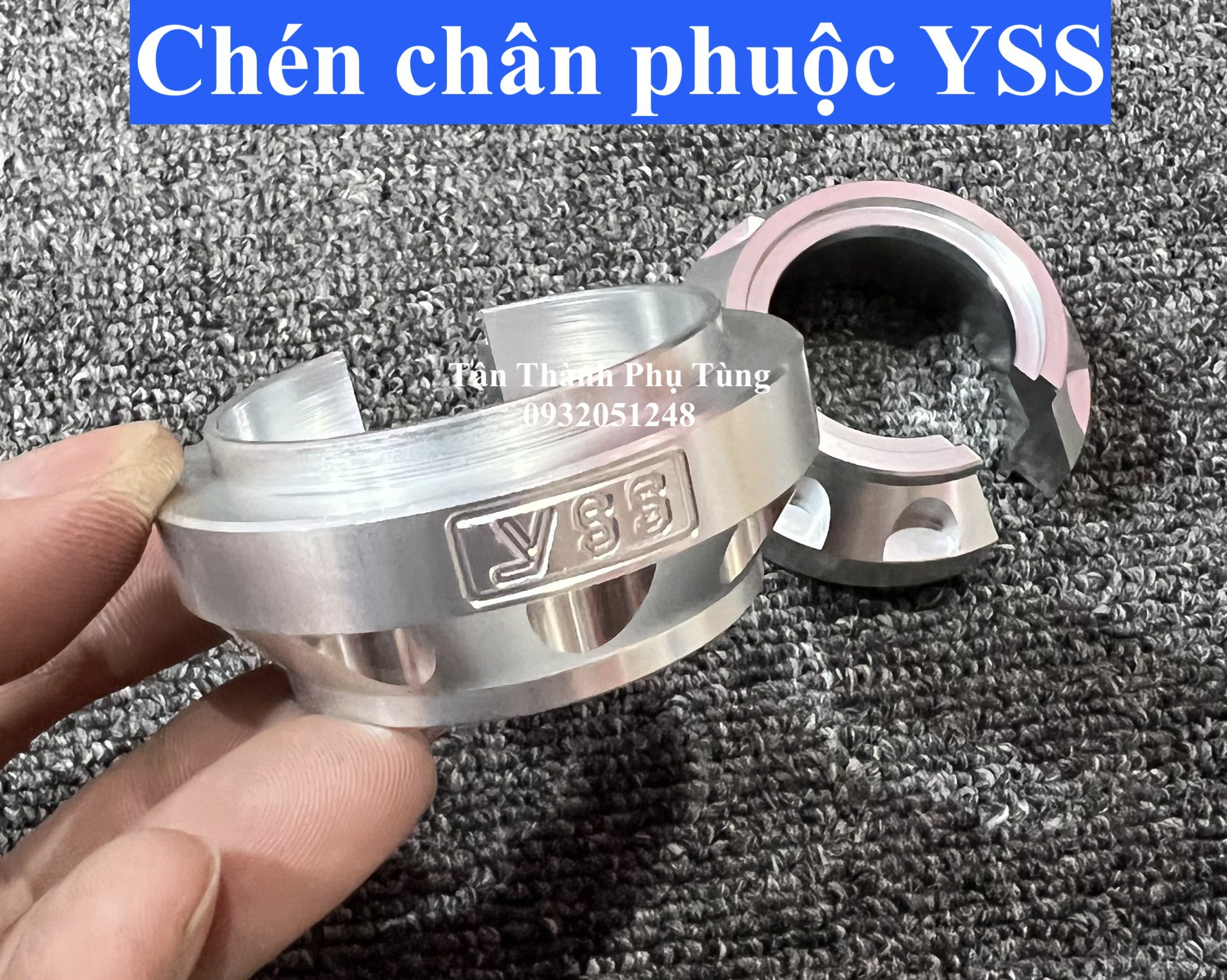 Chén chân phuộc CNC khắc chữ YSS ( loại 1) - 1 cặp