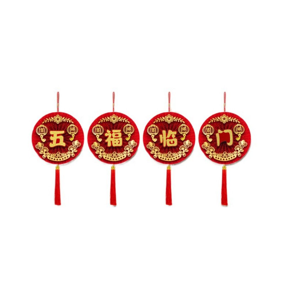 FHDTSG Phong cách Trung Quốc Quạt giấy treo Lễ Hội Mùa Xuân Truyền thống Trang trí dây treo Quạt Giấy Quạt trang trí tường màu Đỏ Giấy Đồ trang trí tua Quạt Giấy Năm mới Trung Quốc