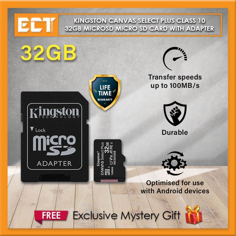 Kingston Canvas Select Plus Class 10 32gb 64gb 128gb 256gb Microsd
