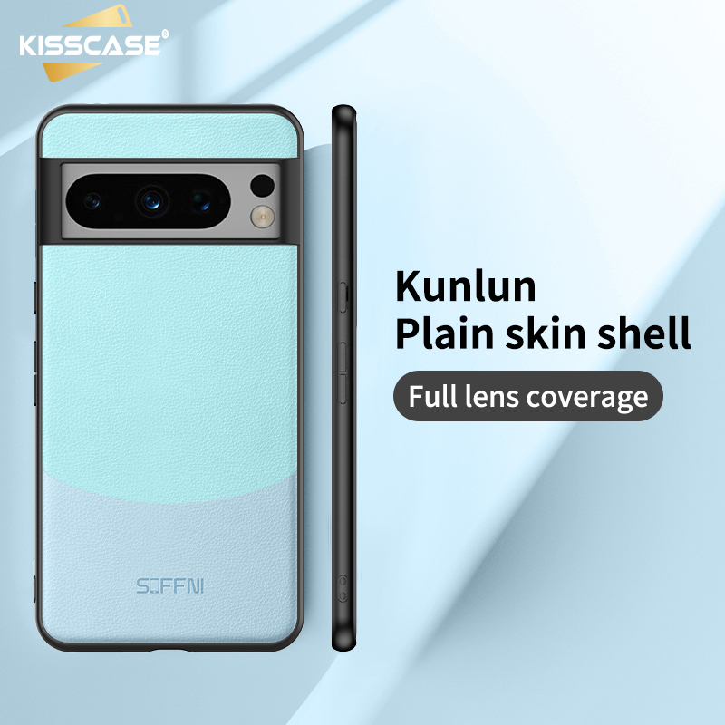 KISSCASE Leather Dual Color Phone Case Suitable for Google Pixel 8 7 7A Pro Plain Leather Dual Color Leather Shell Anti Fingerprint Shockproof Cover Phone Case for Google Pixel 8 Pro