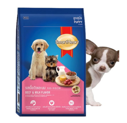 Thức ăn cho chó con - hạt smartheart adult 400g vị bò +sữa