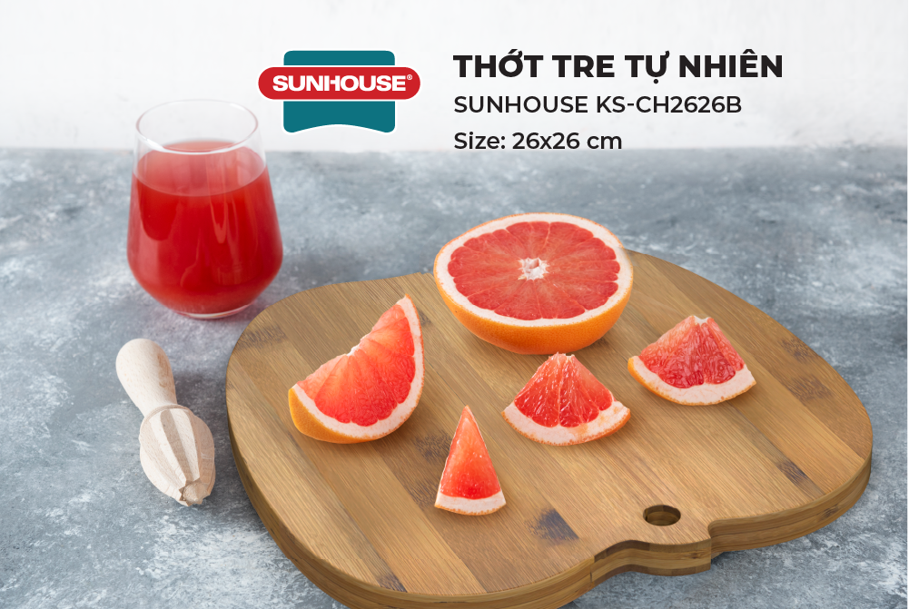 Thớt tre tự nhiên SUNHOUSE KS-CH2626B