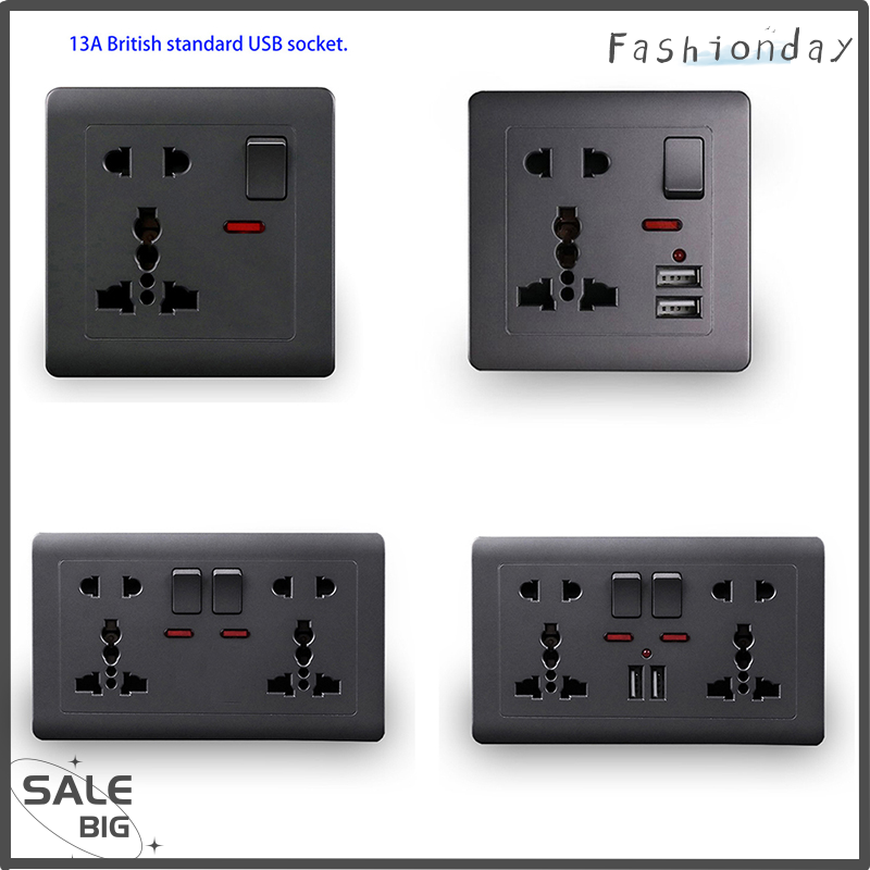 FD Legend Flash Sale EU Standard Usb Socket Gray Embedded Panel Wall Power Socket