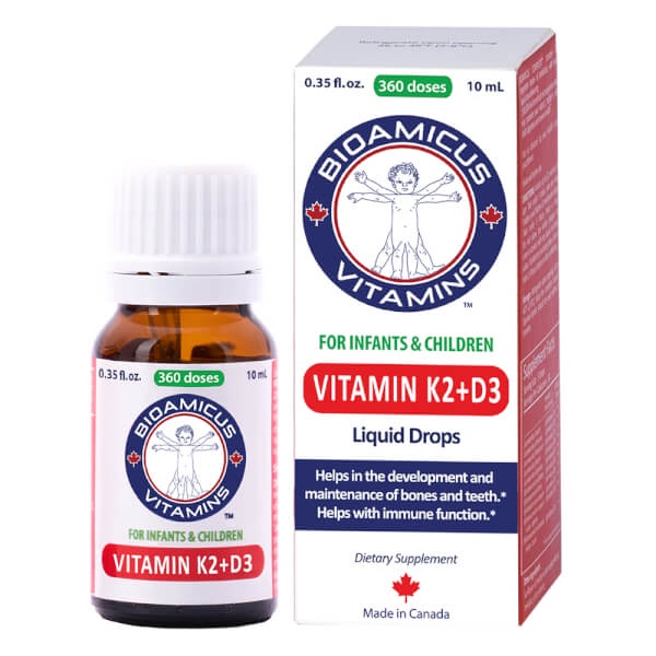 Vitamin BioAmicus D3 K2-MK7 - Hỗ trợ bé hấp thu canxi , chắc khỏe xương và tăng đề kháng cho bé