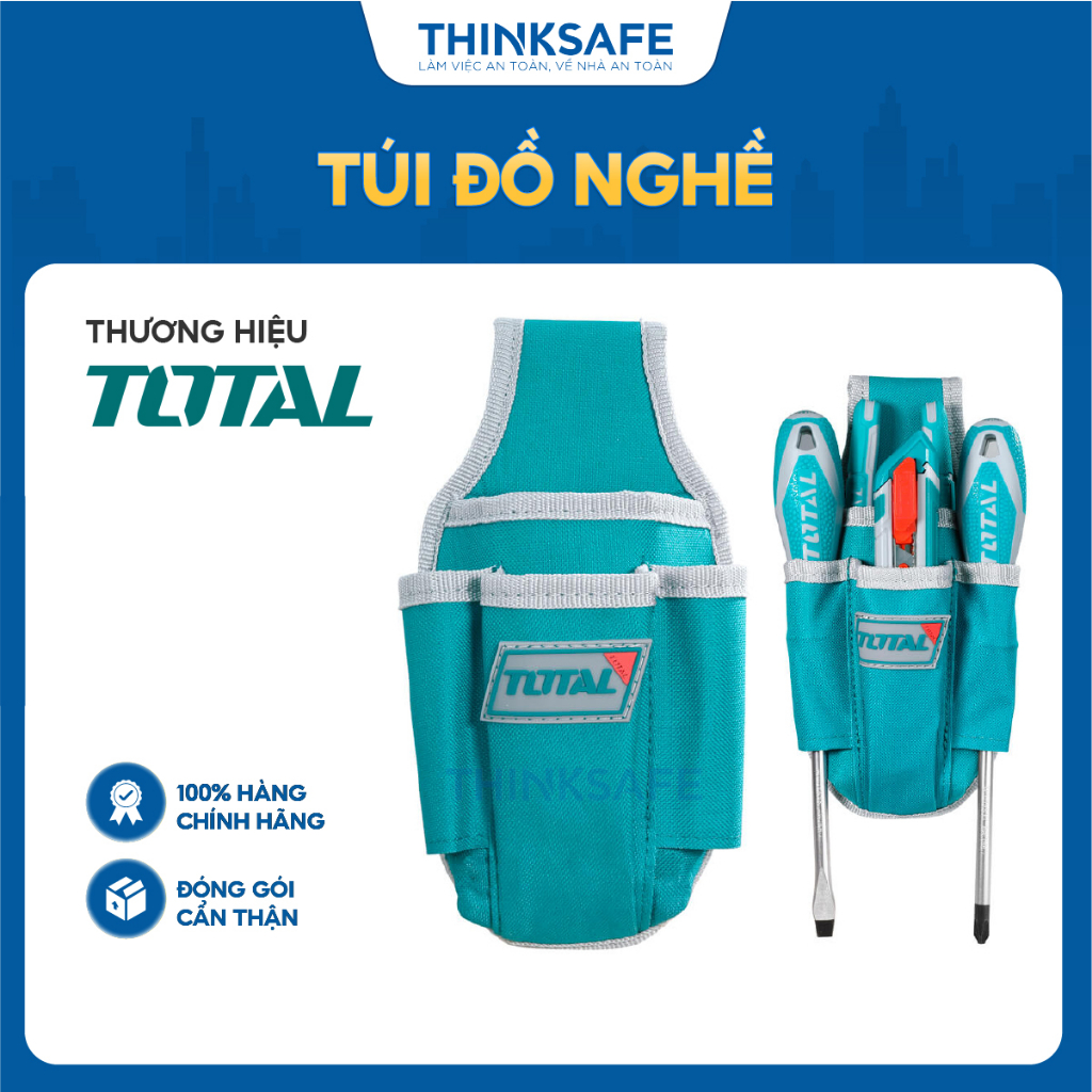 Túi đựng đồ nghề total tht16p4011 tht16p3011 trọng tải 5kg - 8kg chất liệu polyeste 600d, chính hãng - thinksafe