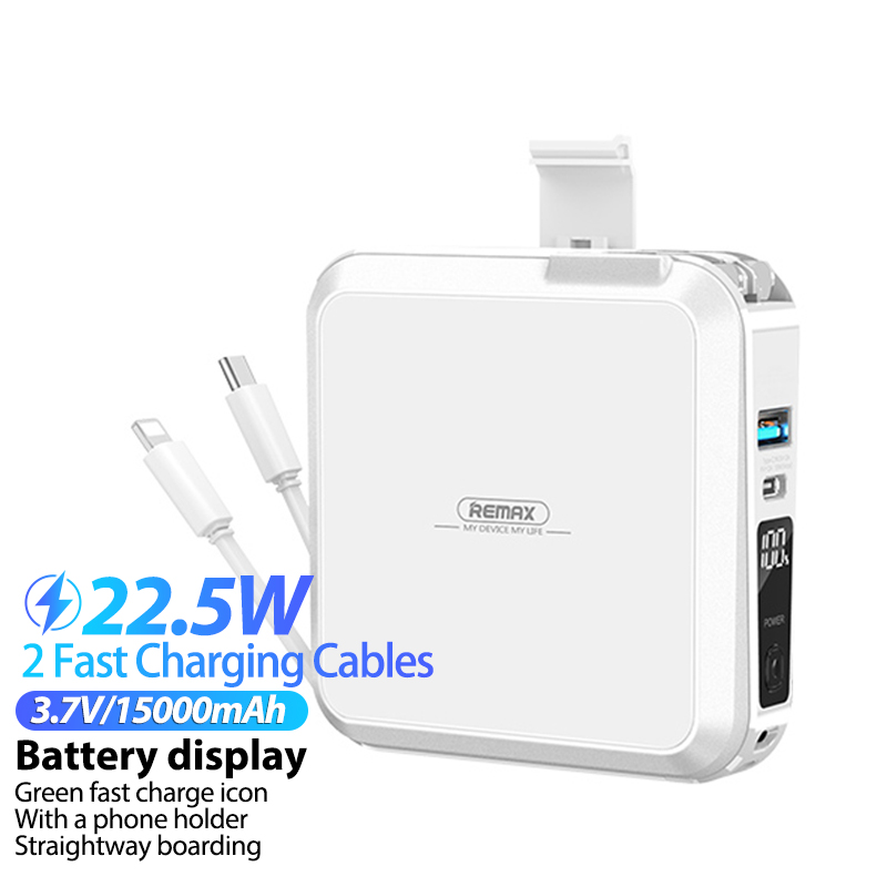 Pin sạc dự phòng Remax RPP-276 15000mAh 22.5W kiêm củ sạc và giá đỡ đa năng - Nhat Tin Authorised Store