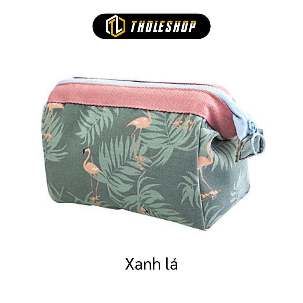 Túi Đựng Mỹ Phẩm - Túi Đựng Đồ Trang Điểm Xách Tay Hoa Văn Brahma Flamingo Du Lịch - Ví Đựng Đồ Cá Nhân Nhỏ Gọn 4330