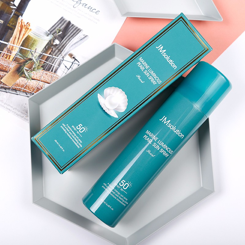 Xịt chống nắng nâng tone da jm solution luminous sun spray 180ml, xịt chống nắng body jm solution spf50+pa++++ saikou