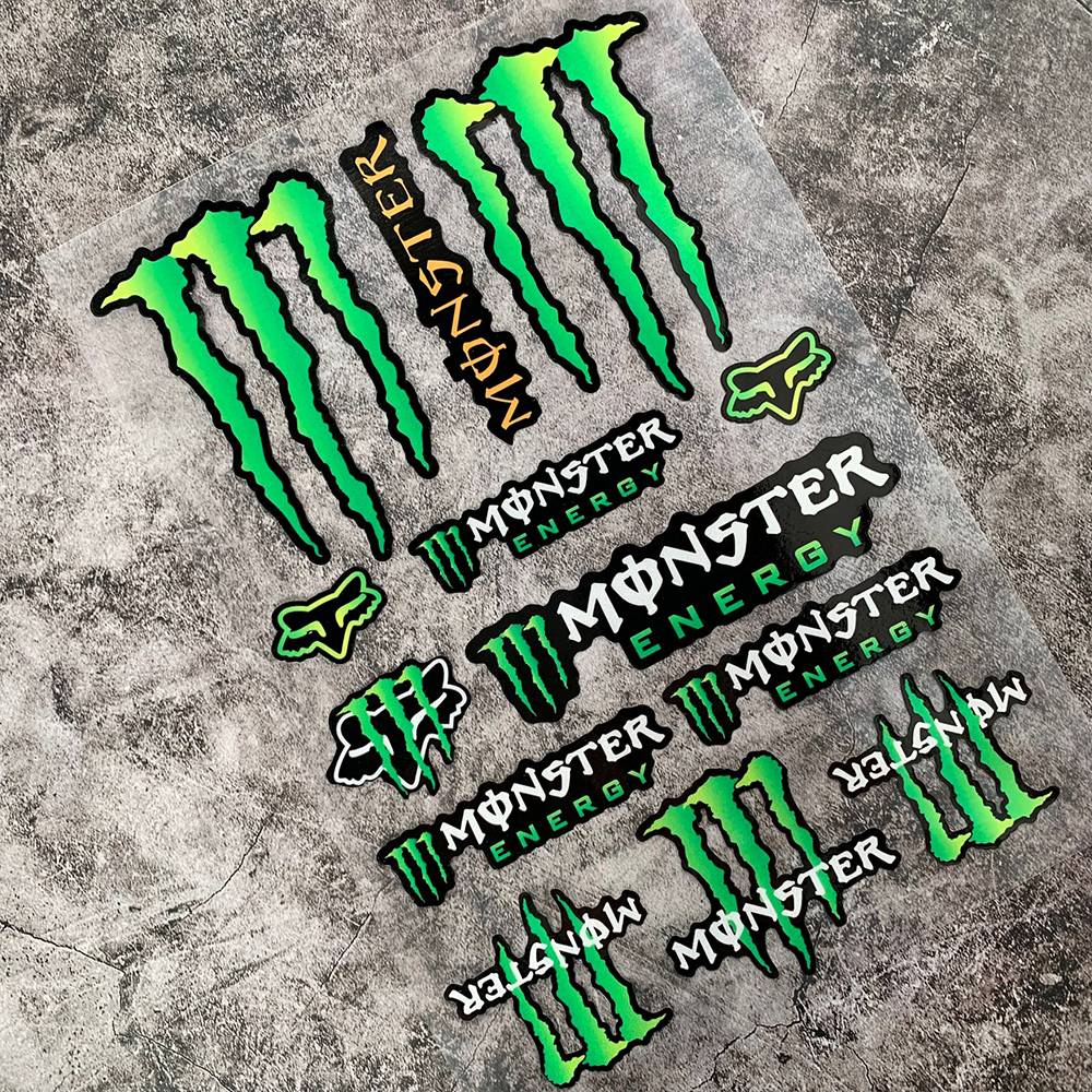 Con Quái Vật Năng Lượng Phản Quang Xe Motocross Xe Mô Tô Miếng Dán Đề Can